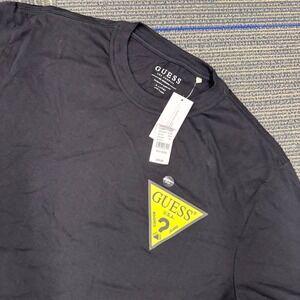 GUESS Mens Black Logo‎ Graphic T Shirt XL S/S Crew Neck Cotton Blend Casual Tee